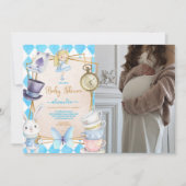 Foto Whimsical Alice in Wonderland Baby shower Kaart (Voorkant)