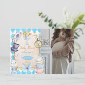Foto Whimsical Alice in Wonderland Baby shower Kaart (Staand voorkant)
