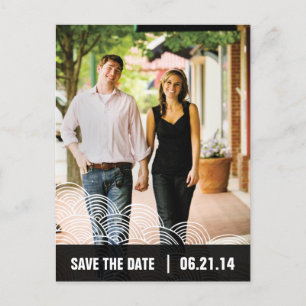 Foto White Pattern/Black Box Save the Date 01 Aankondigingskaart