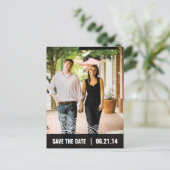 Foto White Pattern/Black Box Save the Date 01 Aankondigingskaart (Staand voorkant)