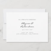 Foto & White Typography Wedding Announding Kaart (Achterkant)