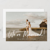 Foto & White Typography Wedding Announding Kaart (Voorkant / Achterkant)