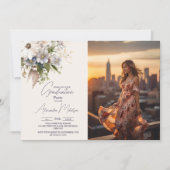 Foto Wildflower Boho Garden Afstuderen Kaart (Voorkant)