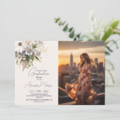 Foto Wildflower Boho Garden Afstuderen Kaart (Staand voorkant)