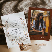 Foto Wildflower bruiloft Bewaar de datum uitnodigi Kaart