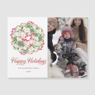 FOTO Winter Wreath Holiday Magnetic Card