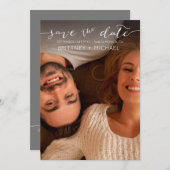 Foto Wit Handgeschreven Save the Date (Voorkant / Achterkant)