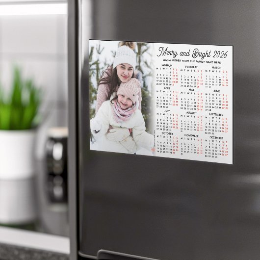 Foto Witte Kalender 2026 Familie Magnetische Kaart