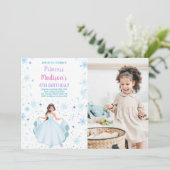 Foto Witte Prinses Verjaardag Uitnodigingen (Staand voorkant)