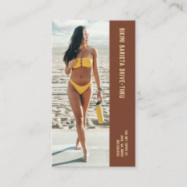 Foto Yellow Bikini Barista Double Number Coffee Klantenkaartje