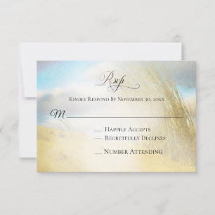 *~* Foto Zachte Dune Beach Grass - Huwelijk RSVP Kaartje