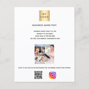 Foto zakelijke logo, qr-code instagram tekst flyer