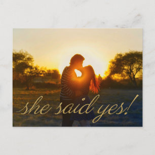 Foto "ze zei ja" Trouwen Save the Date Briefkaart