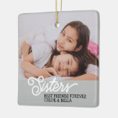Foto Zisters personaliseren Keramisch Ornament (Links)