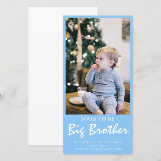 Foto Zwangerschap Big Brother Blue Aankondiging (Voorkant / Achterkant)