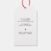 Foto Zwangerschapsaankondiging Kerstmis Cadeaulabel (Achterkant)