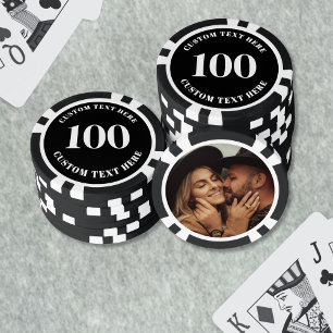 Foto Zwart 100 Genummerd Poker Chips