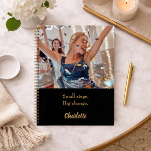 Foto zwart goud motivatie quote notitieboek