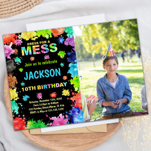 Foto Zwart JurkVoor Mess Paint Verjaardag Kaart