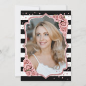 Foto Zwart Roos Goud 50e Verjaardag Kaart (Achterkant)