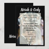 Foto zwart stijlvolle bruiloft kaart (Voorkant / Achterkant)