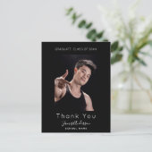 Foto zwart wit afstuderen dank u briefkaart (Staand voorkant)