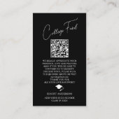Foto Zwart Wit Afstuderen QR Code College Fund Informatiekaartje (Achterkant)
