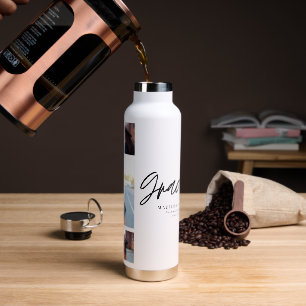 Foto zwart wit afstuderen script modern elegant waterfles