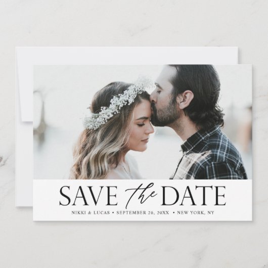 Foto zwart-wit, gemengde afbeelding save the date (Voorkant)