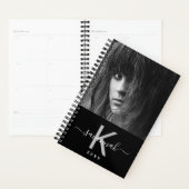 Foto zwart wit script monogram 2026 planner (Display)
