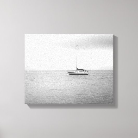 Foto zwart-wit zeilboot canvas afdruk (Voorkant)