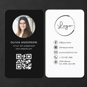 Foto Zwarte QR Code Visitekaartje