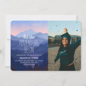 Fotoaankondiging Afstuderen Rustic Mountain Kaart (Voorkant)