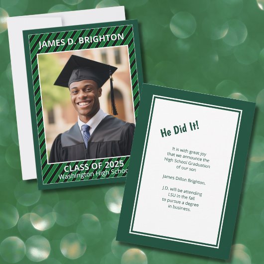 Fotoaankondiging groen Afstuderen Aankondiging