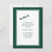 Fotoaankondiging groen Afstuderen Aankondiging (Achterkant)