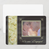 fotoaankondiging van verlovings met witte rozen aankondiging (Voorkant / Achterkant)