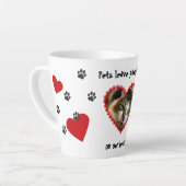 Fotoafdrukken op ons hart latte mok (Linkerhoek)