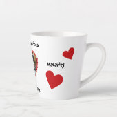 Fotoafdrukken op ons hart latte mok (Rechts)