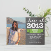 Fotoafstuderen van groene lintbanner-karton kaart (Staand voorkant)