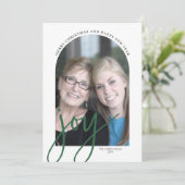 FotoArch met Huge Joy Script - botanische achterzi Feestdagenkaart (Staand voorkant)