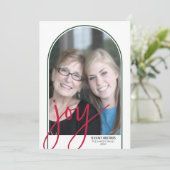 FotoArch met Huge Joy Script - botanische achterzi Feestdagenkaart (Staand voorkant)