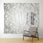 Fotobackdrop 50e verjaardag zilver glitterslichten wandkleed (In Situ (horizontaal))