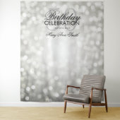 Fotobackdrop 50e verjaardag zilver glitterslichten wandkleed (In situ)