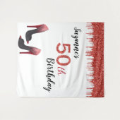 Fotobackdrop 50ste verpartij rood glitters … wandkleed (Voorkant (horizontaal))