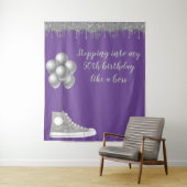 Fotobackdrop 50ste verpartij Zilver Glitter Wandkleed (In situ)