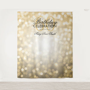 Fotobackdrop 60ste verjaardag gouden glitters glit wandkleed
