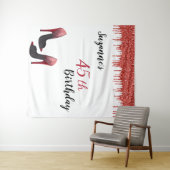 Fotobackdrop Aangepaste verjaardagsfeestje Rood Gl Wandkleed (In Situ (horizontaal))