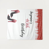 Fotobackdrop Aangepaste verjaardagsfeestje Rood gl Wandkleed (Voorkant (horizontaal))