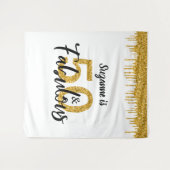 Fotobackdrop booth 50 en Fabulous feest goud Wandkleed (Voorkant (horizontaal))