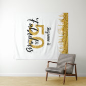 Fotobackdrop booth 50 en Fabulous feest goud Wandkleed (In Situ (horizontaal))